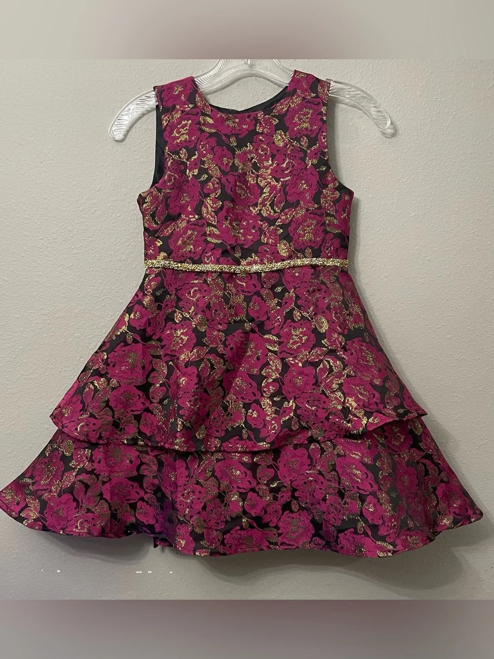 Blueberi Boulevard Floral Tiered Party Dress for Girls SZ 8 EUC